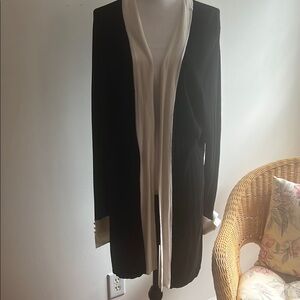 Elegant Black and White Women's Coat sweater